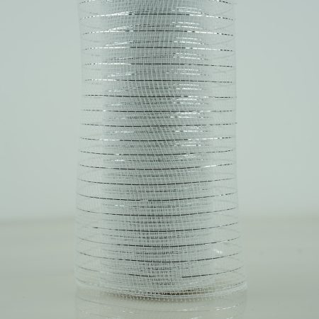 DoMii 10 inch x 10 yards Ribbon, White Silver