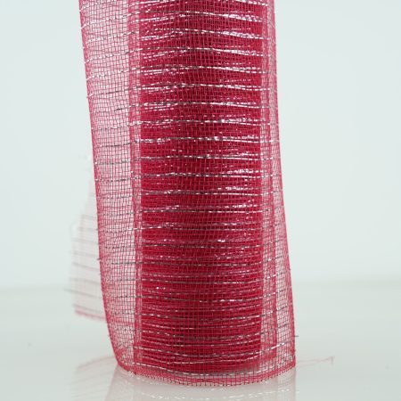 DoMii 10 inch x 10 yards Ribbon, Red Silver