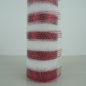 DoMii 10 inch x 10 yards Ribbon, Red White Stripes