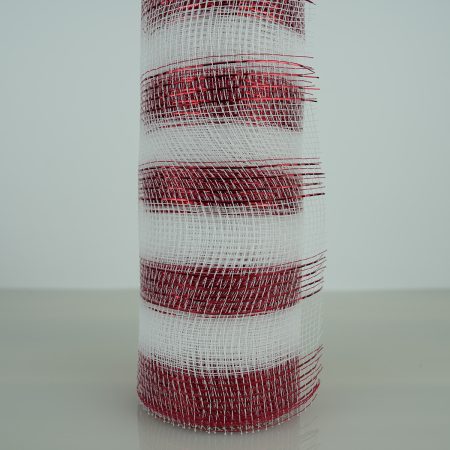 DoMii 10 inch x 10 yards Ribbon, Red White Stripes