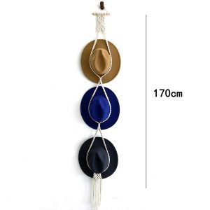 Bohemian Hat Racks for Wall, Cowboy Wide Brim Caps,