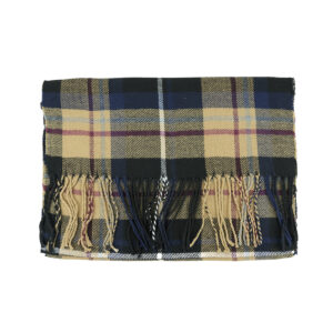 Classic Fall Scarf Plaid Tassels Acrylic, brown