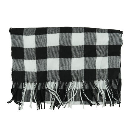 Classic Fall Scarf Plaid Tassels Acrylic, basic