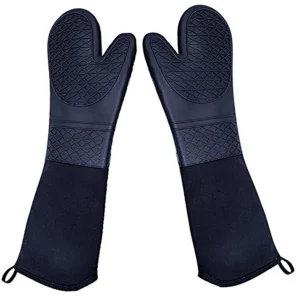 Extra Long Silicone Oven Heat Resistant Mitts, Waves
