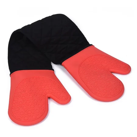 Double Oven Mitt Connected Silicone Heat Resistant