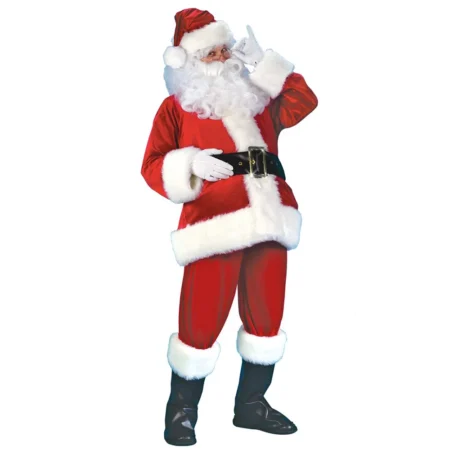 Men's Christmas Santa Claus Costume Outfit 7Pcs
